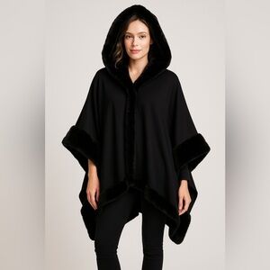 Elegant Black Hooded Women's Sweater